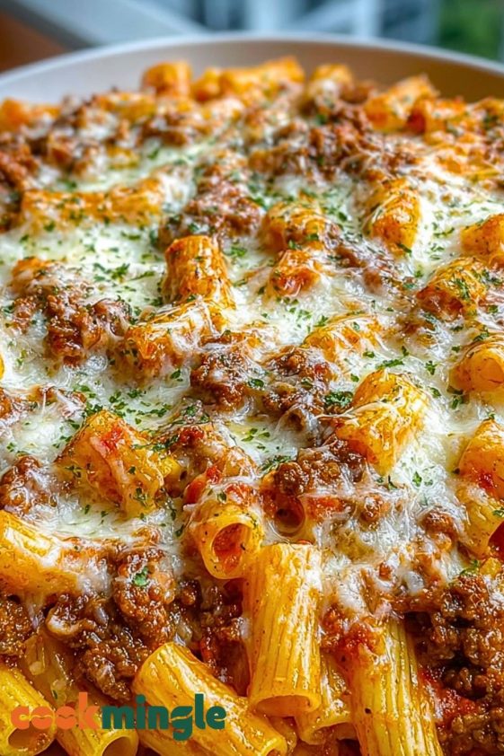 Beef Rigatoni Cheese Bake - Cook Mingle