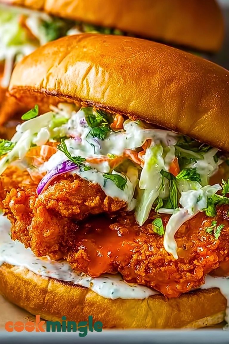 Crispy Buffalo Chicken Sandwich with Ranch Slaw