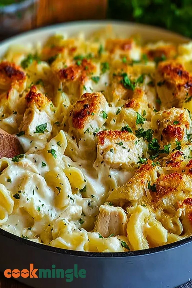 Creamy Garlic Parmesan Chicken Pasta Bake