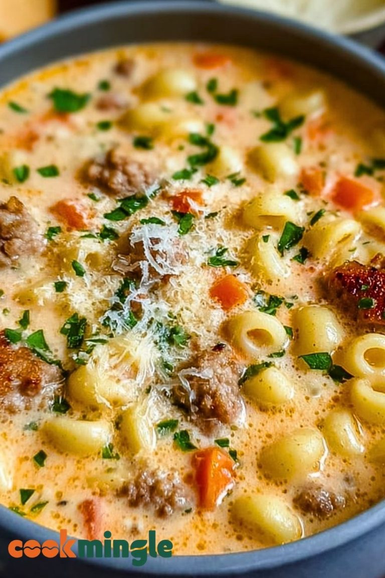 Creamy Parmesan Italian Sausage Ditalini Soup