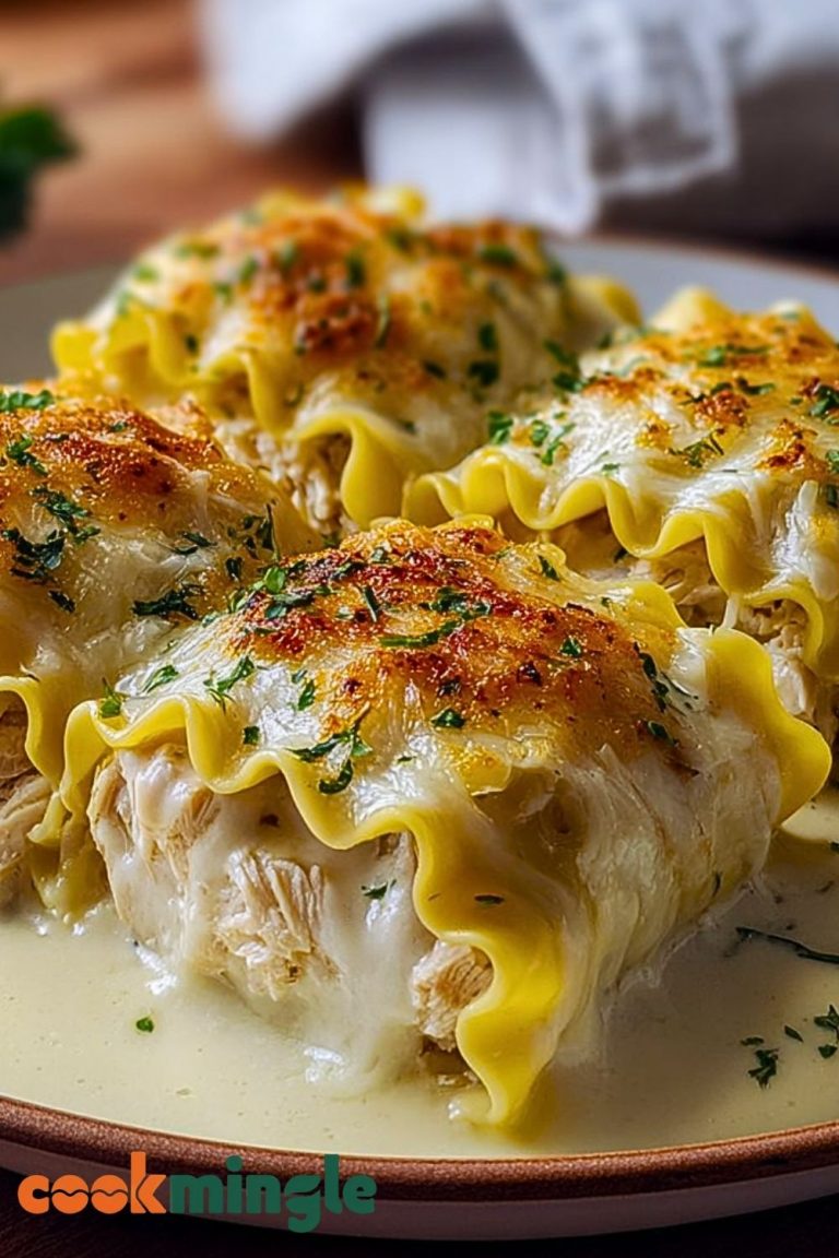 Easy Chicken Alfredo Lasagna Rolls