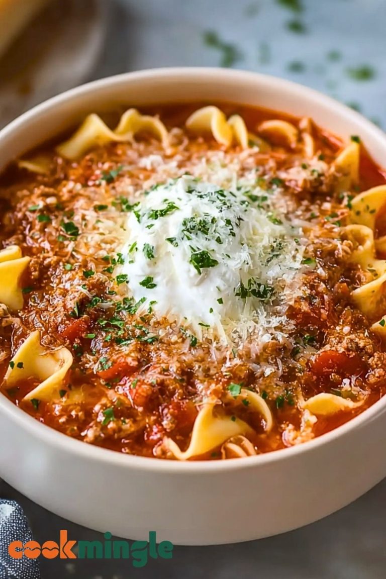 Easy High Protein Lasagna Soup