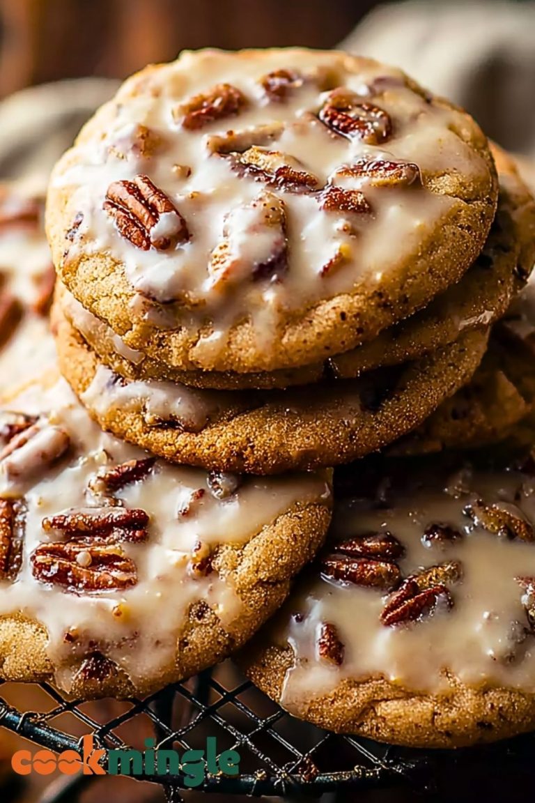 Frosted Butter Pecan Cookies
