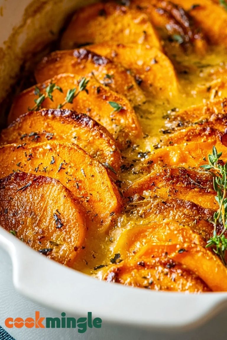 Garlic Scalloped Sweet Potatoes