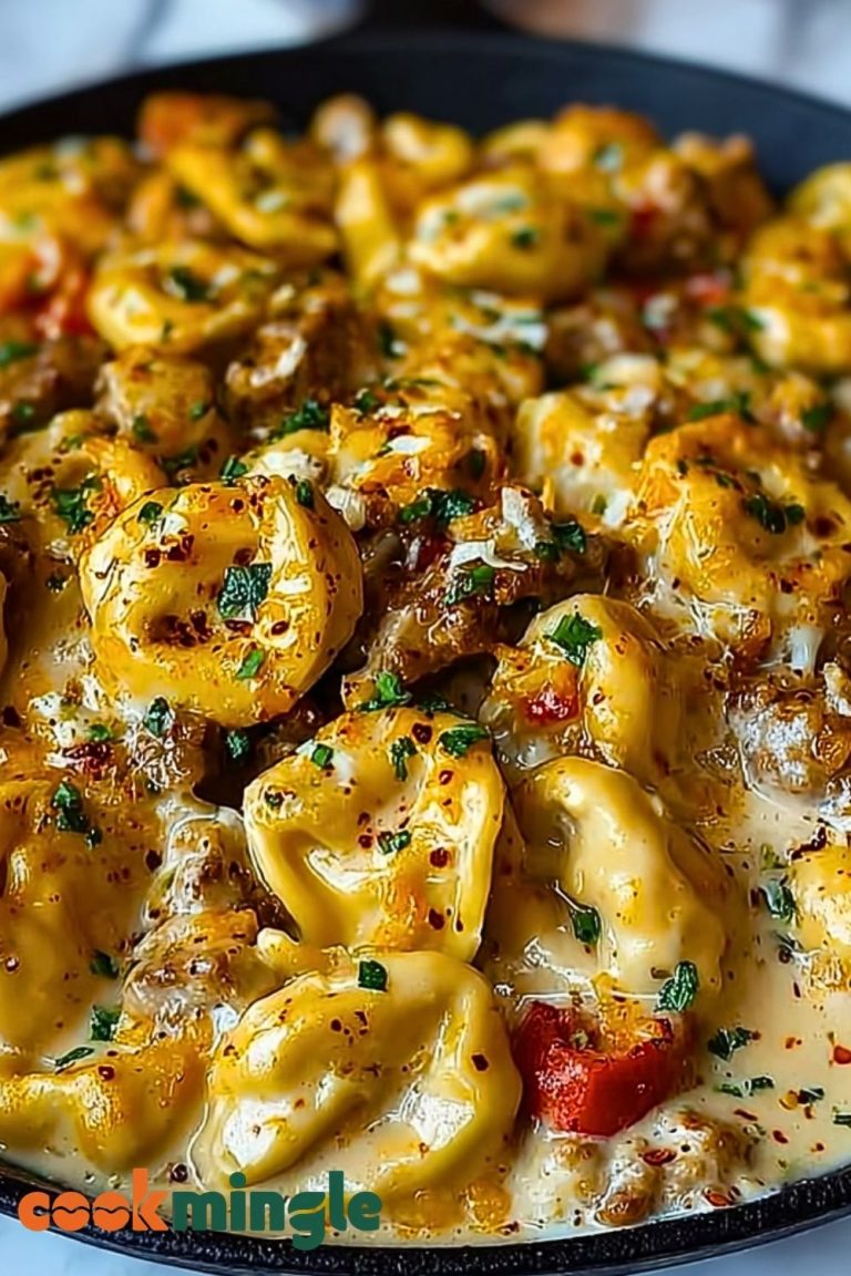 The Best Loaded Cajun Alfredo Tortellini Skillet Recipe