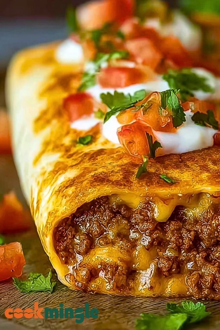 Crispy Cheesy Beef Chimichangas