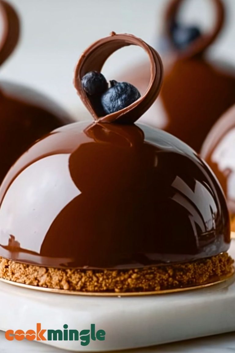 Elegant Chocolate Mascarpone Dome Dessert