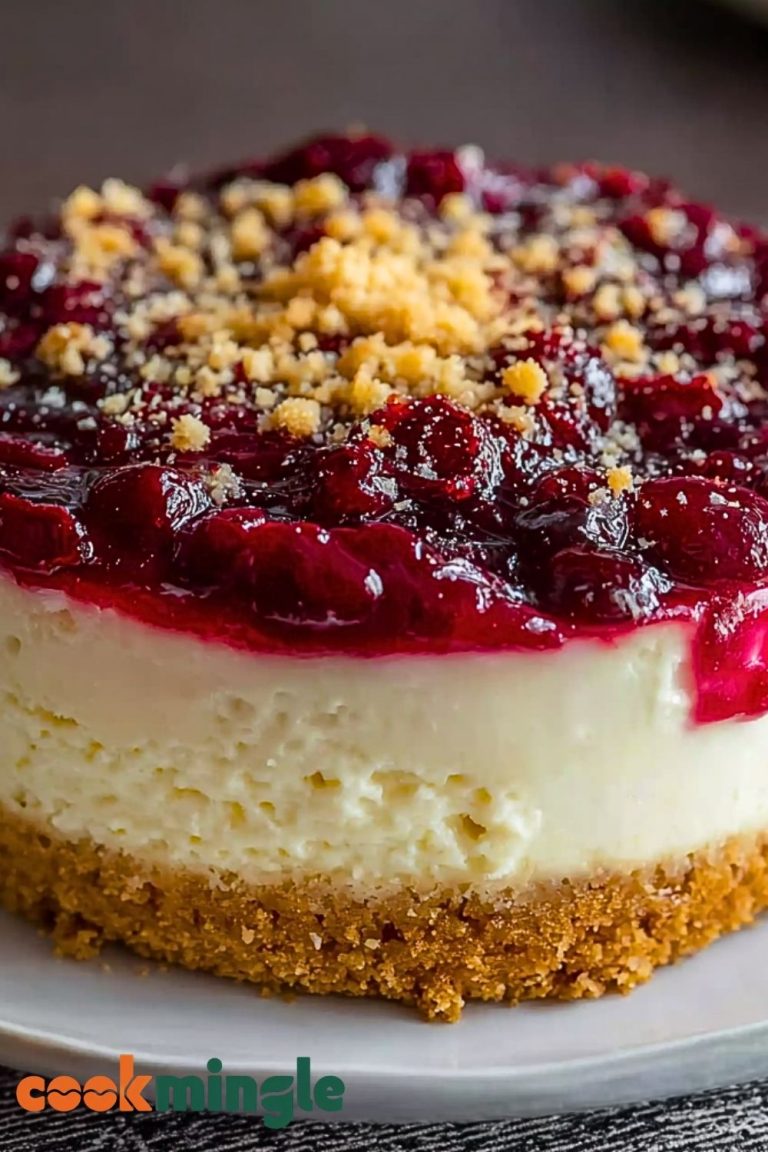 No-Bake Cranberry White Chocolate Cheesecake