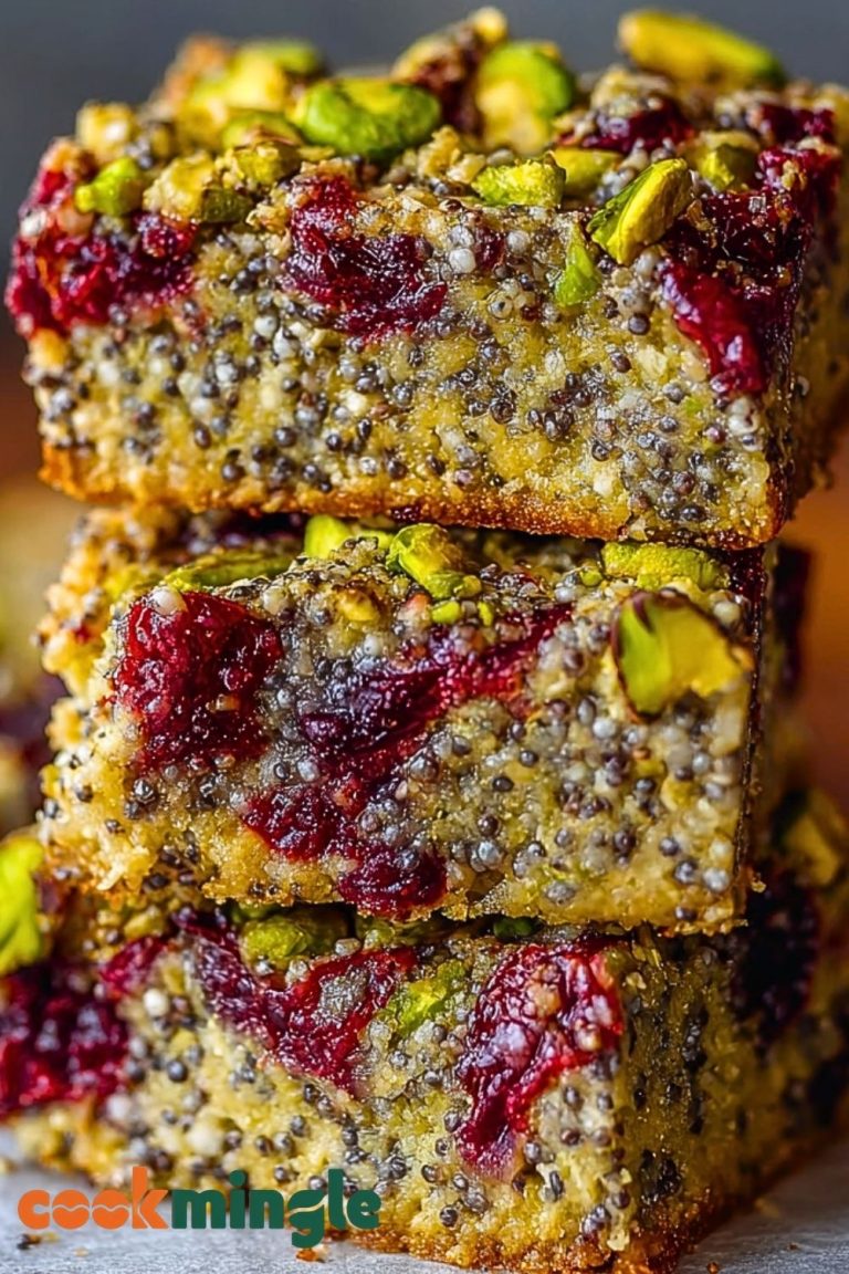 Pistachio Cranberry Chia Bars