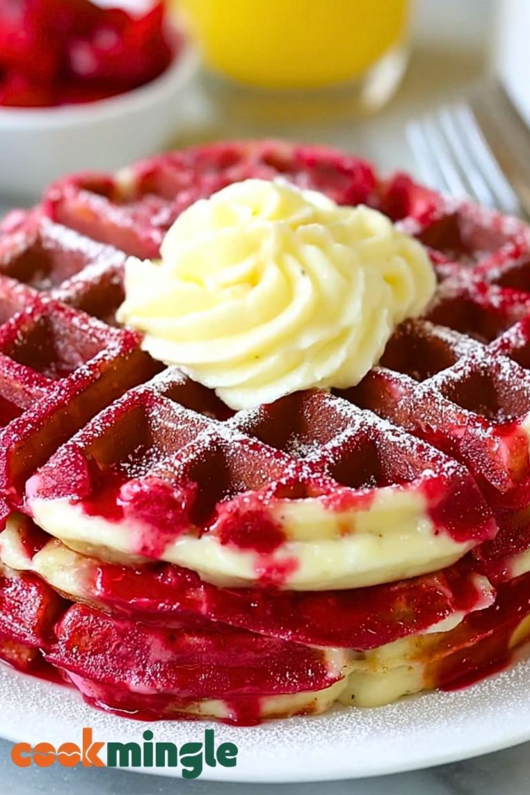 Strawberry Cheesecake Stuffed Waffles