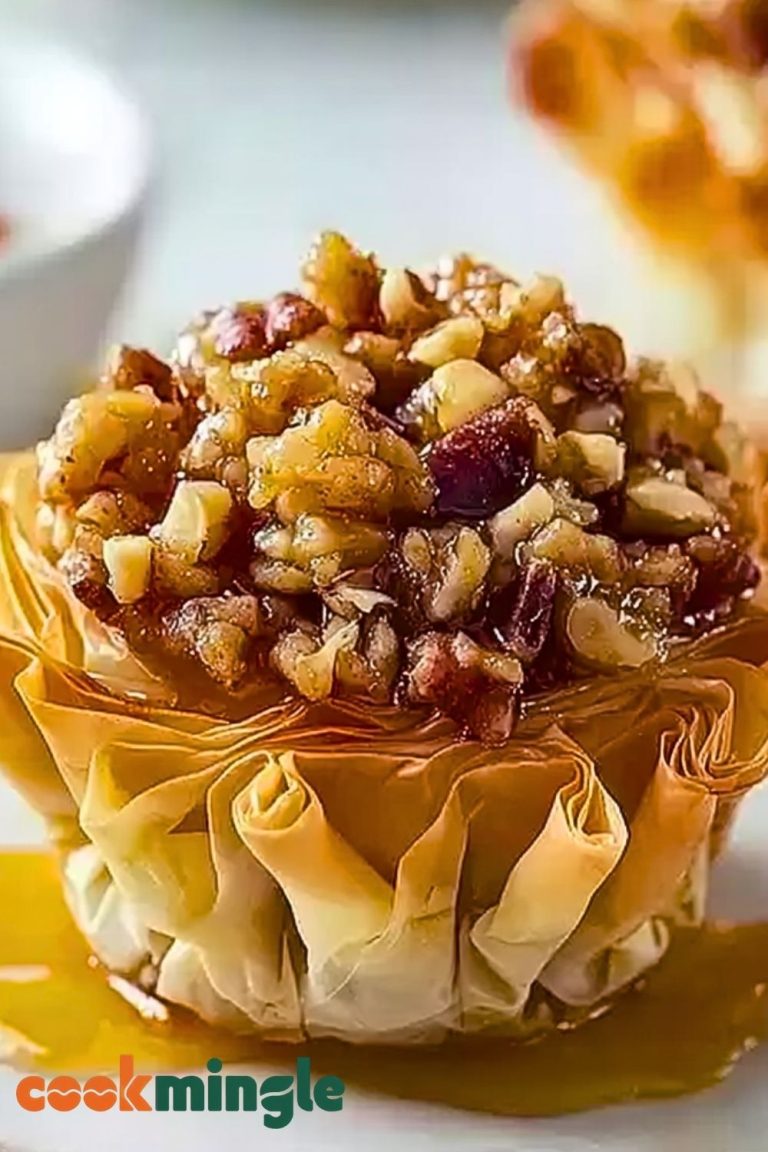 Sweet & Crunchy Pecan Caramel Baklava Cups