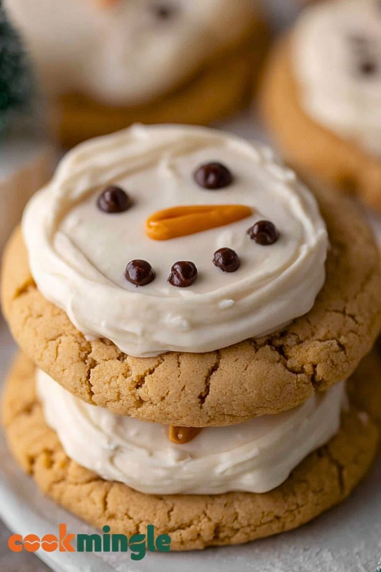 The Best Melted Snowman Peanut Butter Cookies