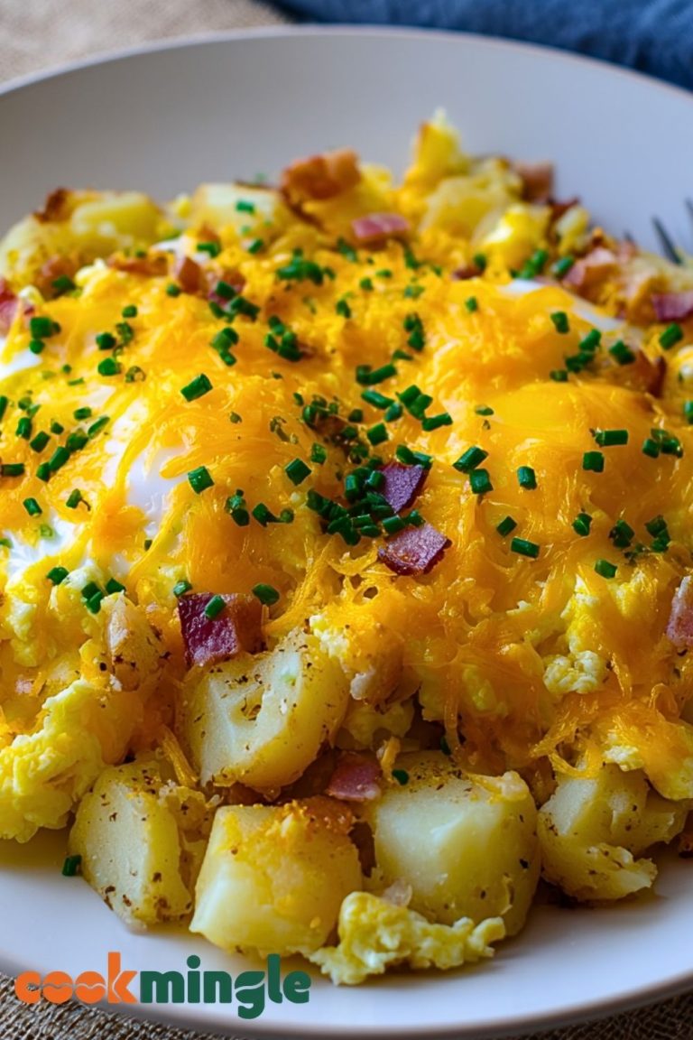 Cheesy Potato Egg Scramble
