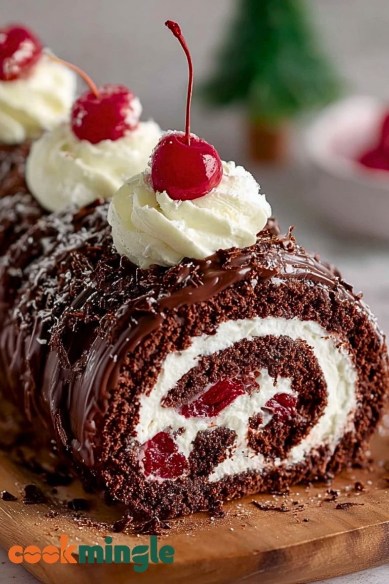 Elegant Black Forest Cake Roll