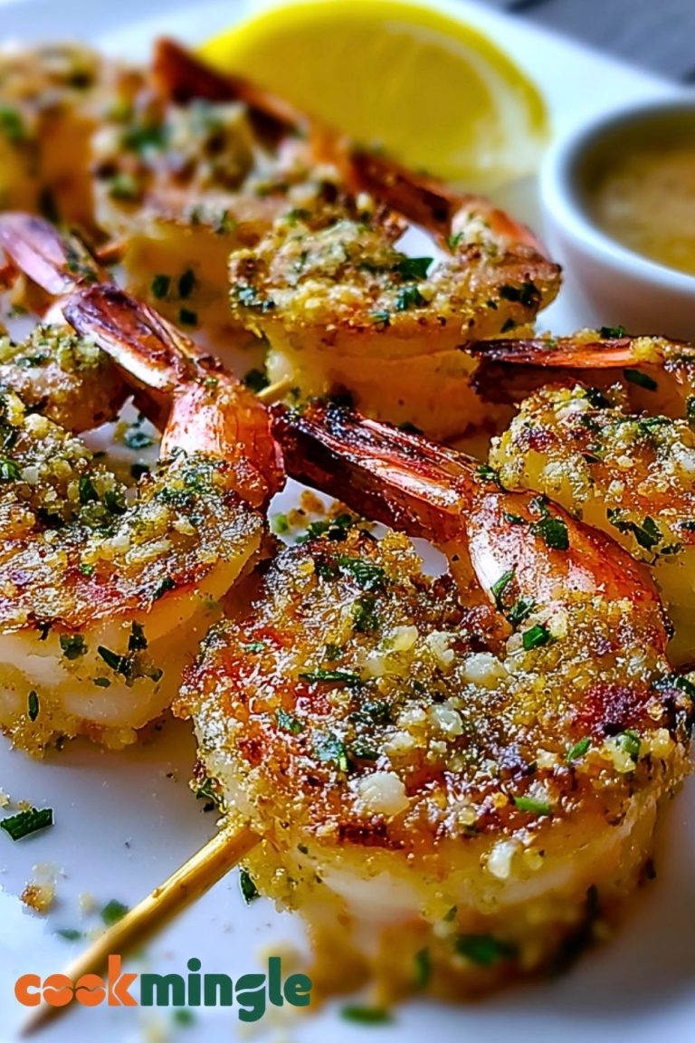 Garlic Parmesan Shrimp Skewers