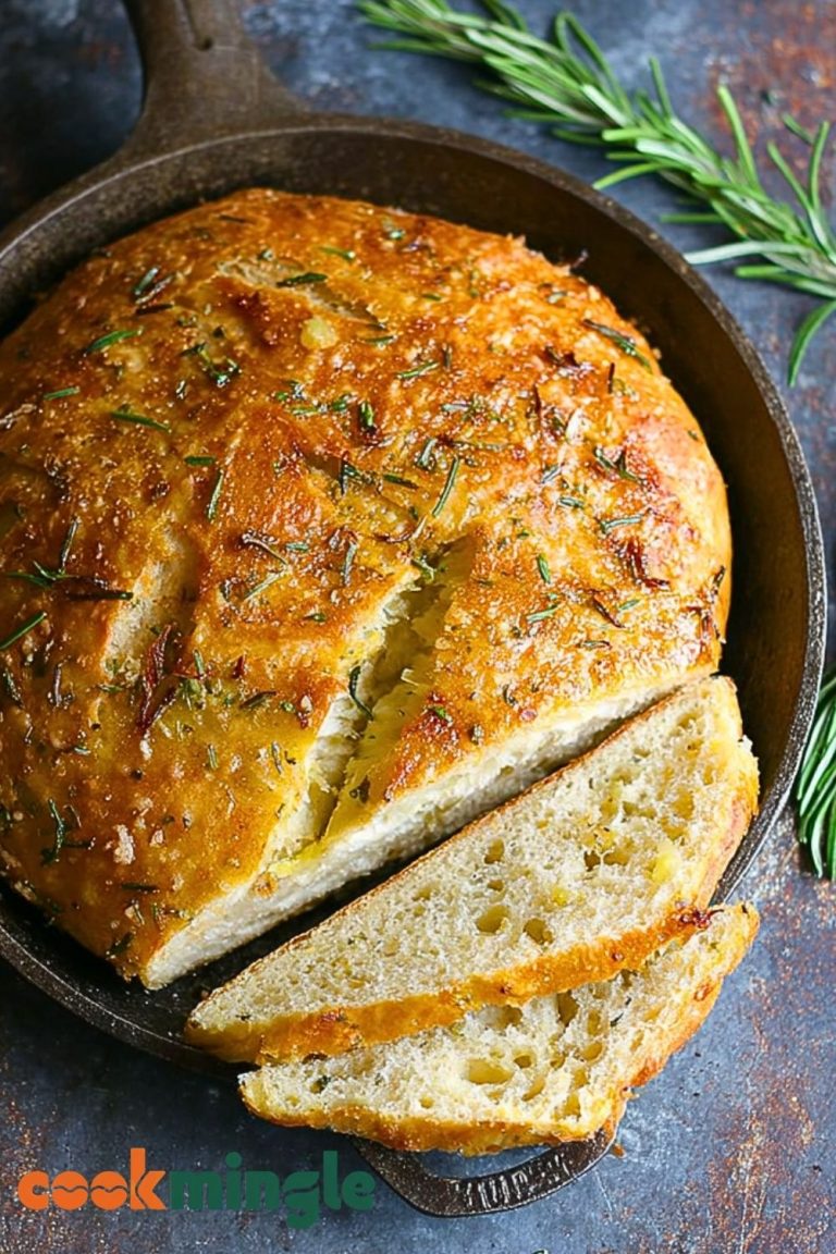 No Knead Rosemary Garlic Bread
