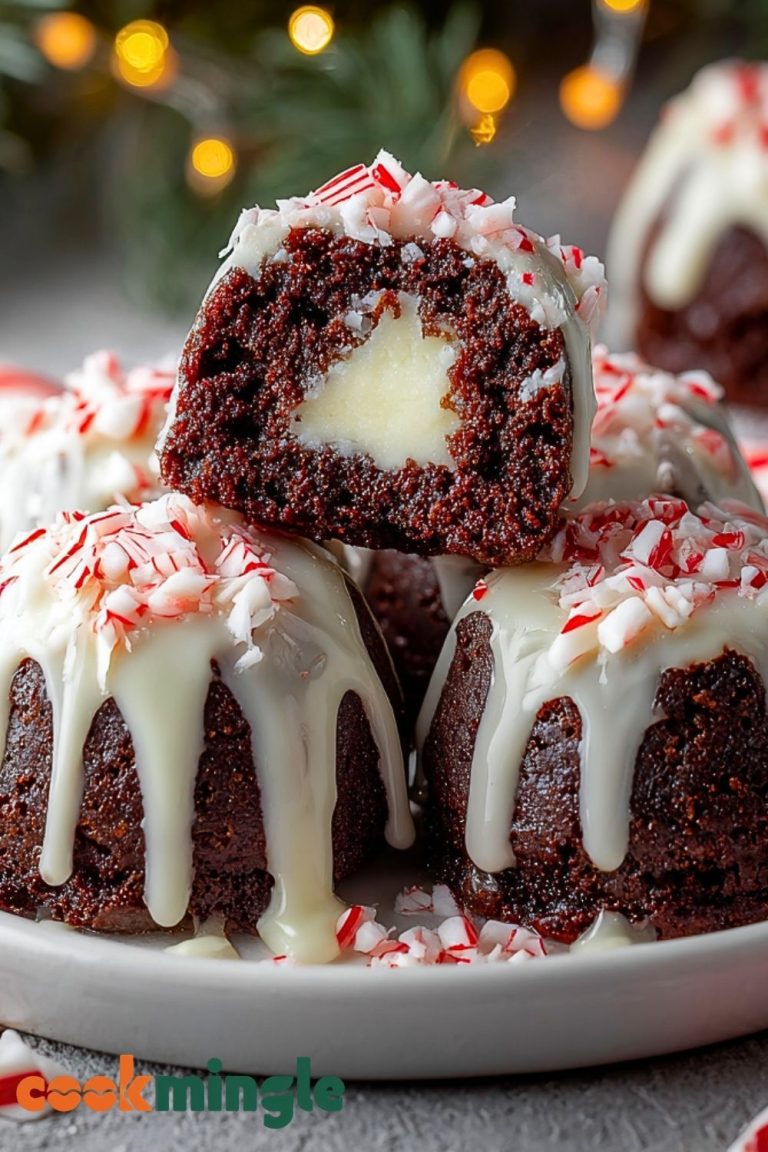 Candy Cane Brownie Bombs