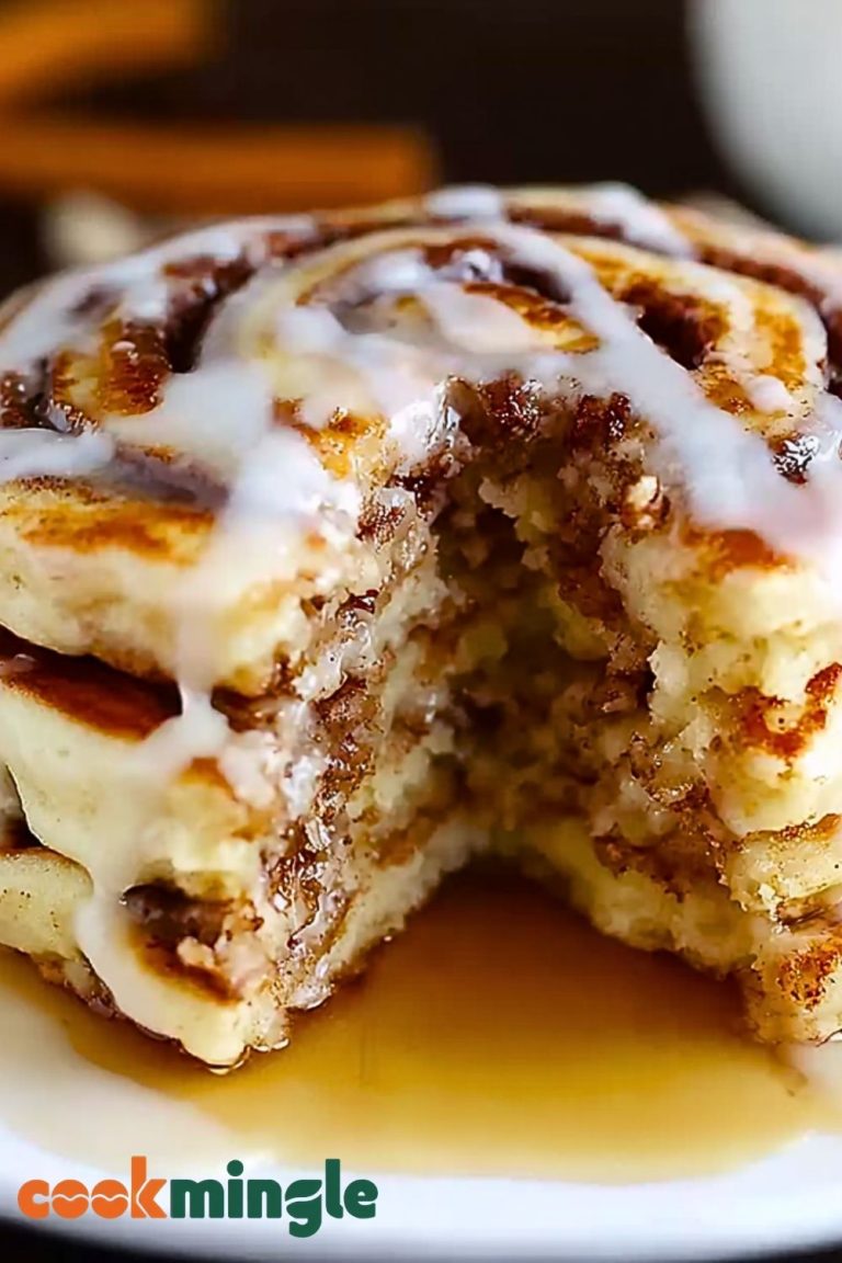 Easy Fluffy Cinnamon Roll Pancakes