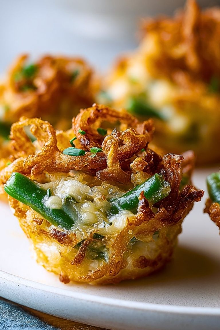 Garlic Parmesan Green Bean Casserole Cups
