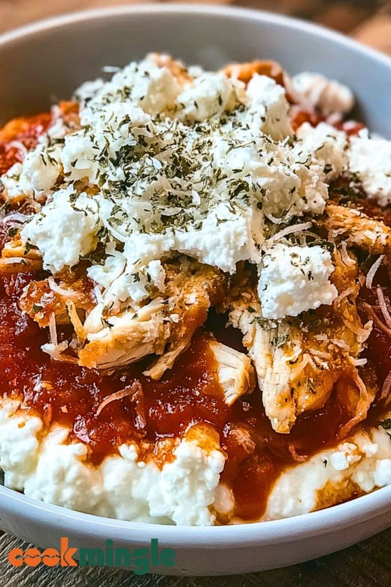 High Protein Chicken Parm Cottage Cheese Bowl