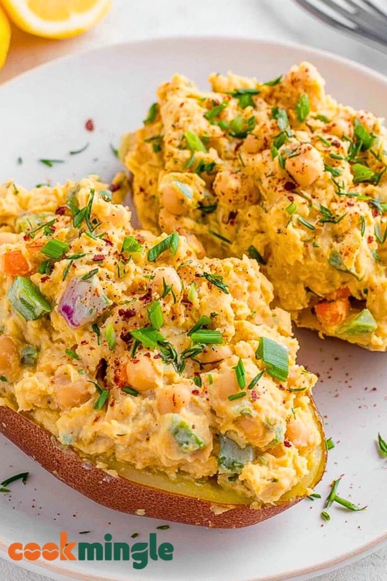 Mashed Chickpea Salad with Greek Yogurt