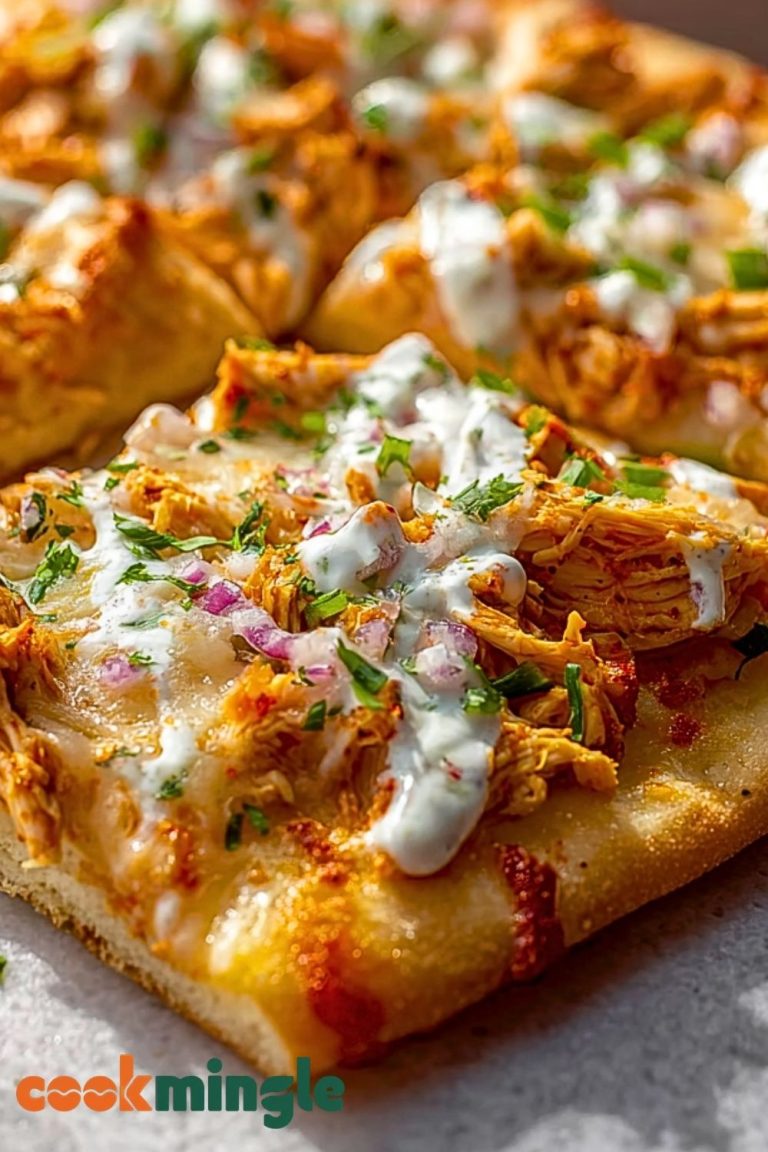 Spicy Buffalo Chicken Flatbread Pizza