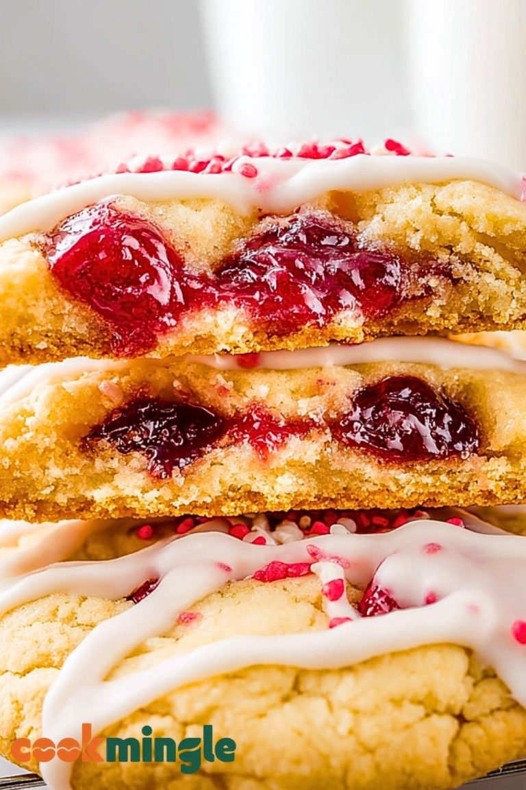 Easy Glazed Stuffed Cherry Pie Cookies