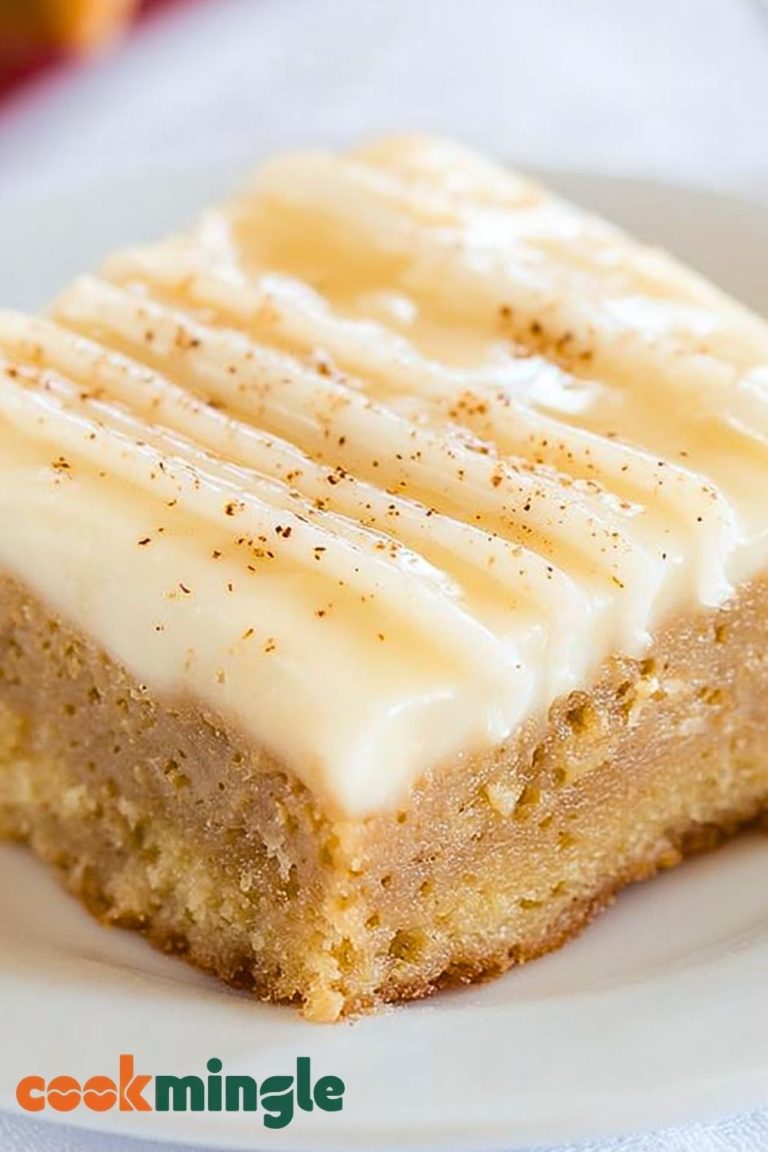 Fudgy Eggnog Bars with Eggnog Glaze