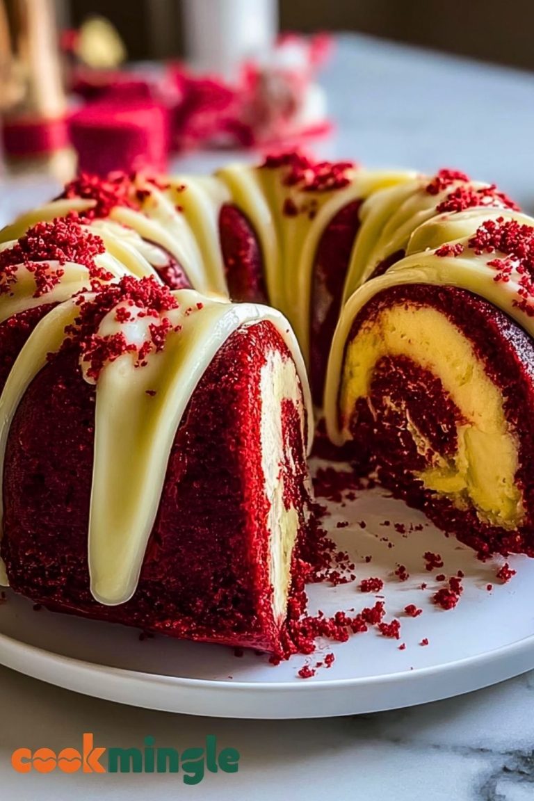 Red Velvet Cheesecake Bundt Dump Cake