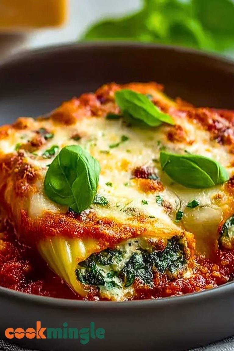 Spinach and Ricotta Stuffed Manicotti