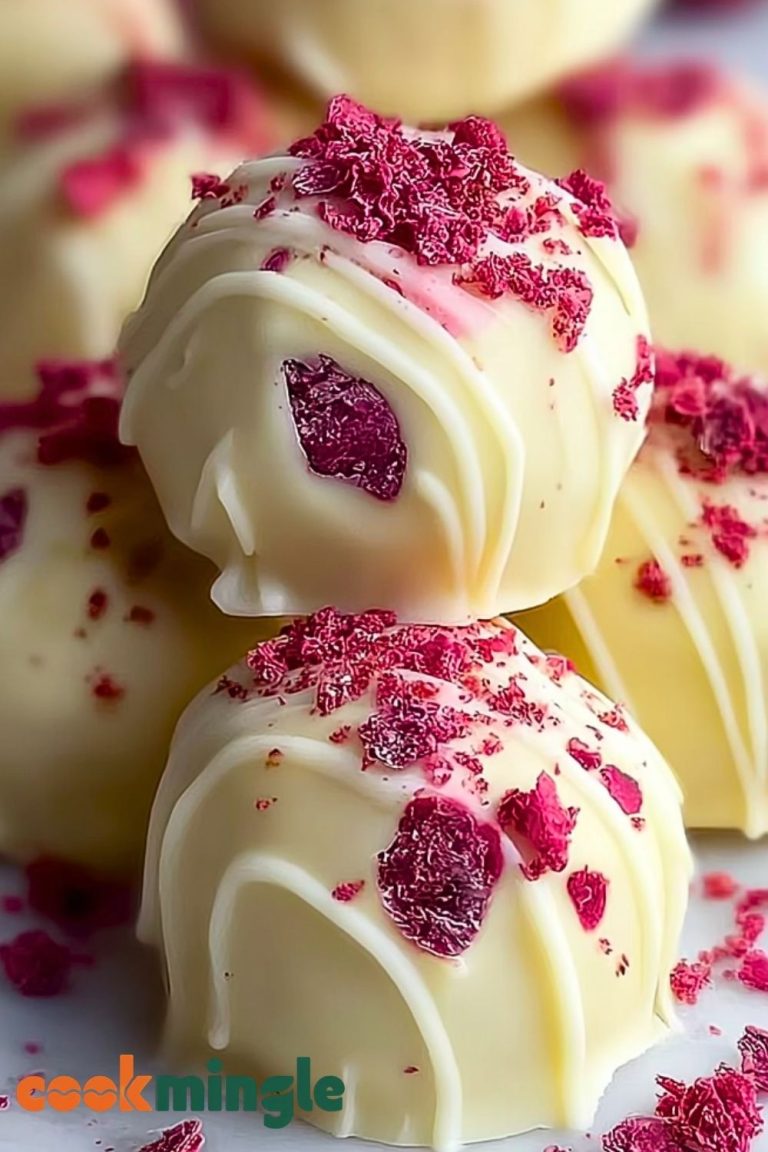 White Chocolate Raspberry Cheesecake Balls