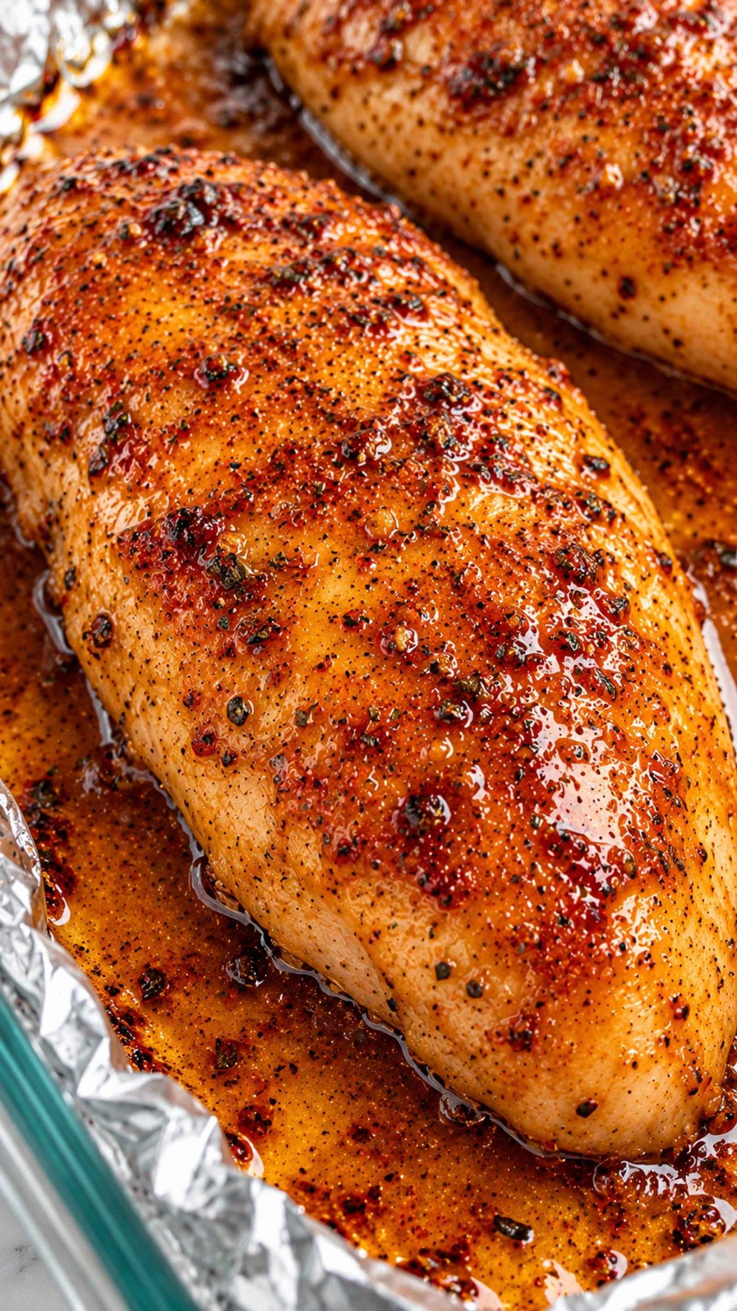 Juicy brown sugar Italian chicken breasts glistening with a savory glaze.