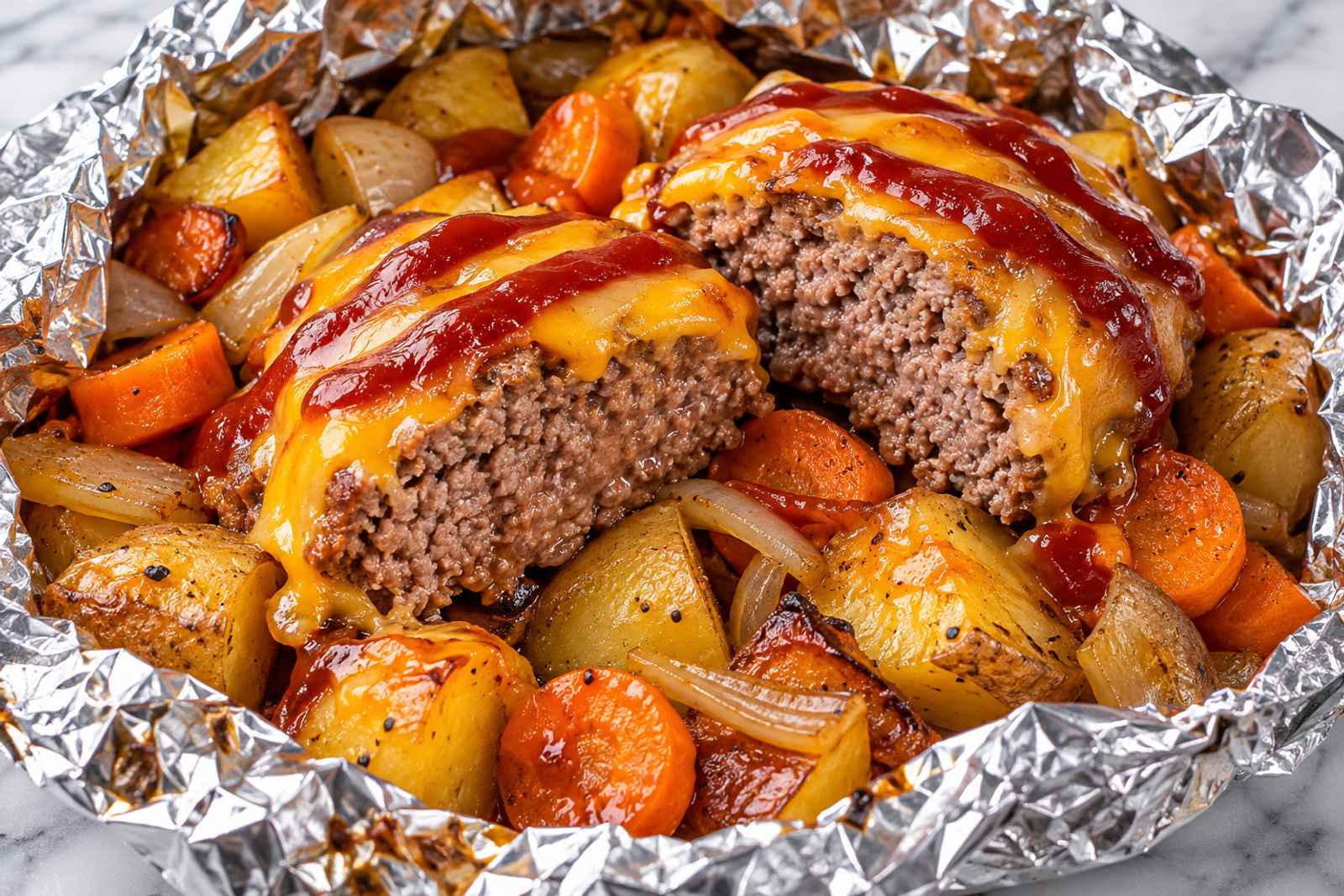 Burger Dinner Foil Packets