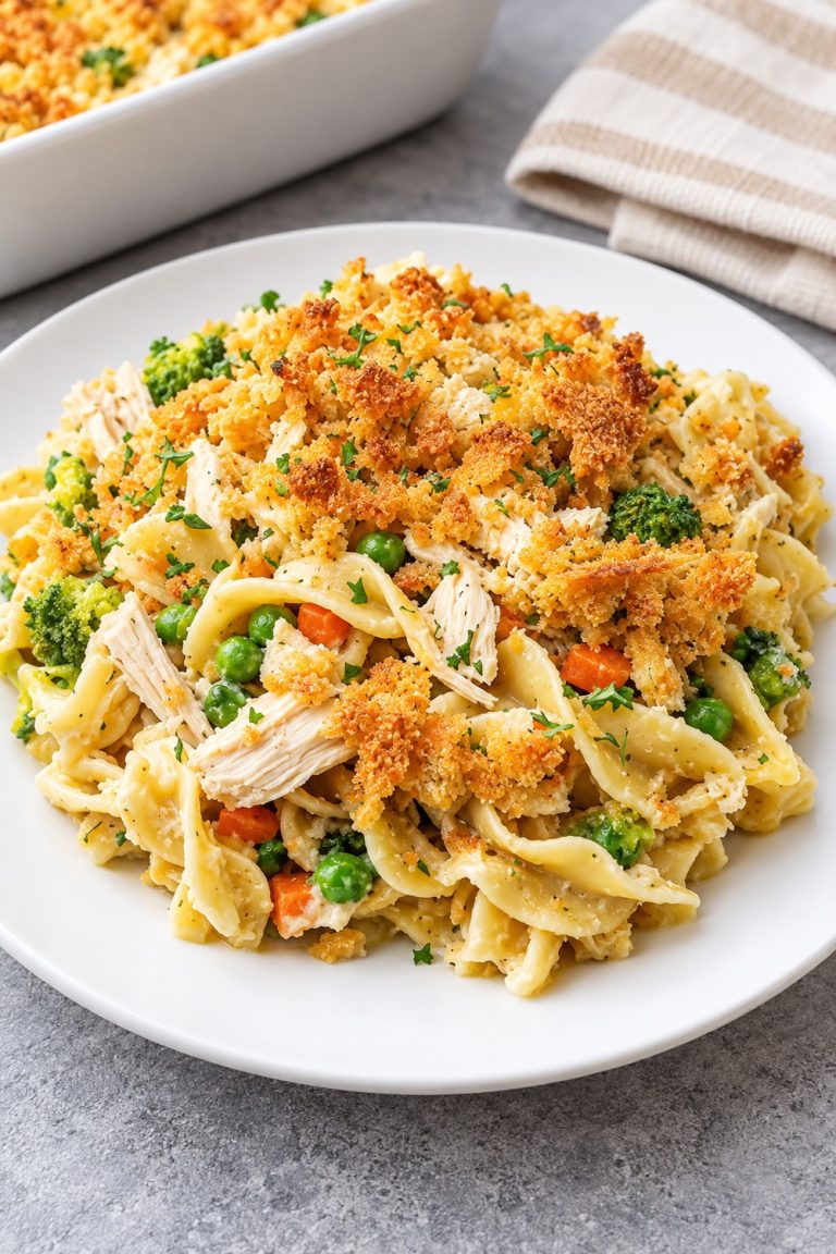 Crunchy Chicken Noodle Casserole With Veggies
