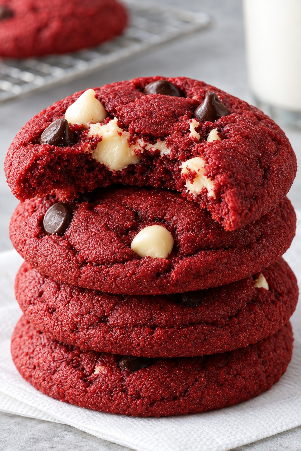 Red Velvet Chocolate Chip Cookies