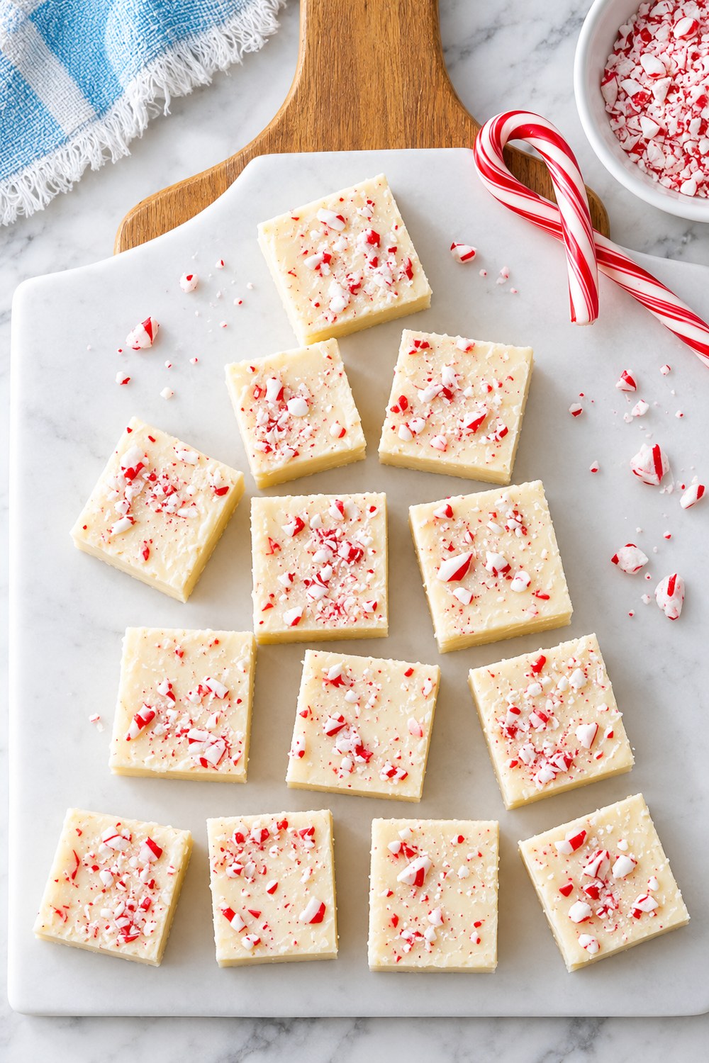 White Chocolate Peppermint Fudge